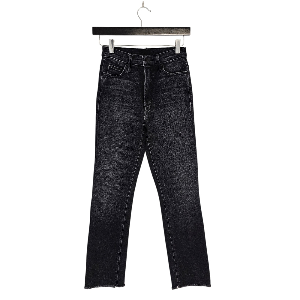 MOTHER High Waisted Rascal Ankle Snippet High Rise Straight Leg Black Jeans 25‎